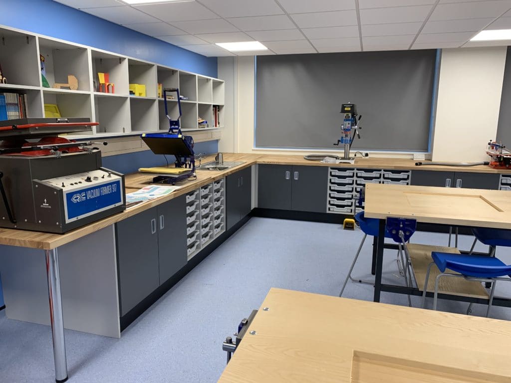 Blackminster Middle School art and design classroom