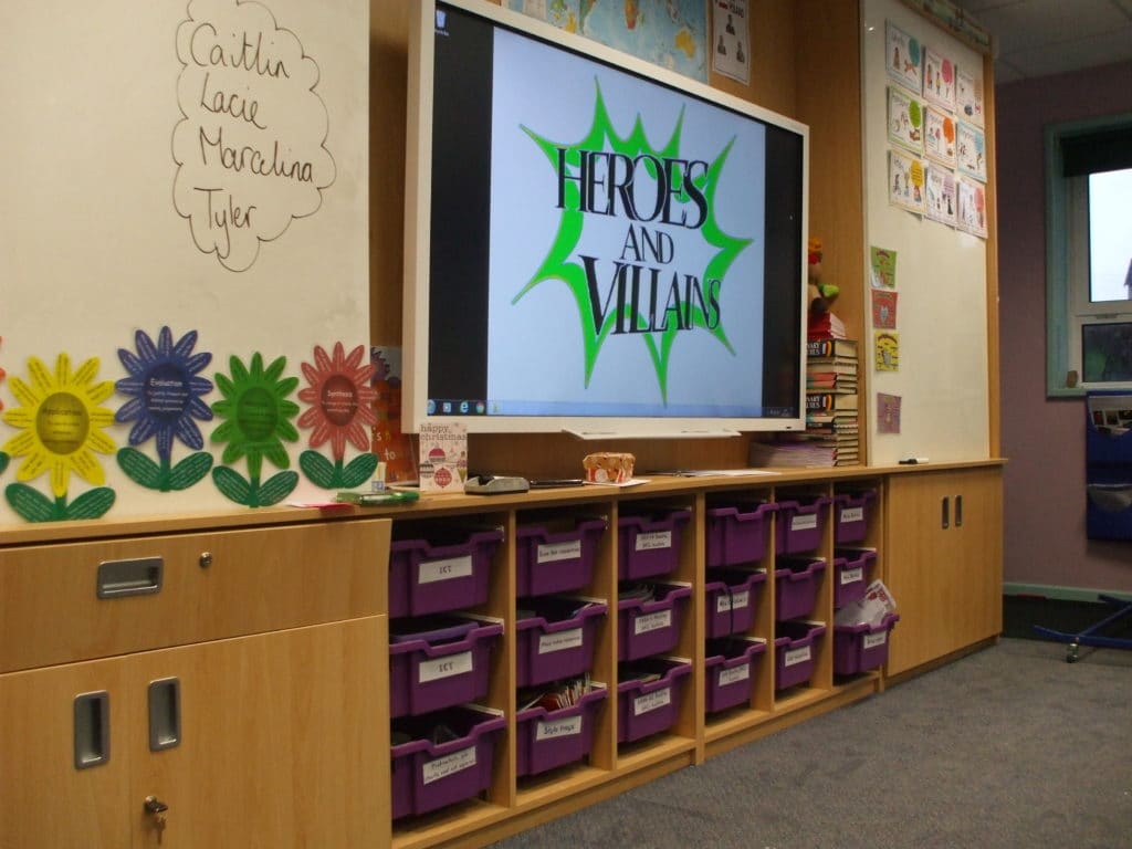 Hollymount School teaching and storage wall