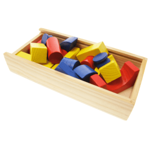 Wooden Building Blocks In Box