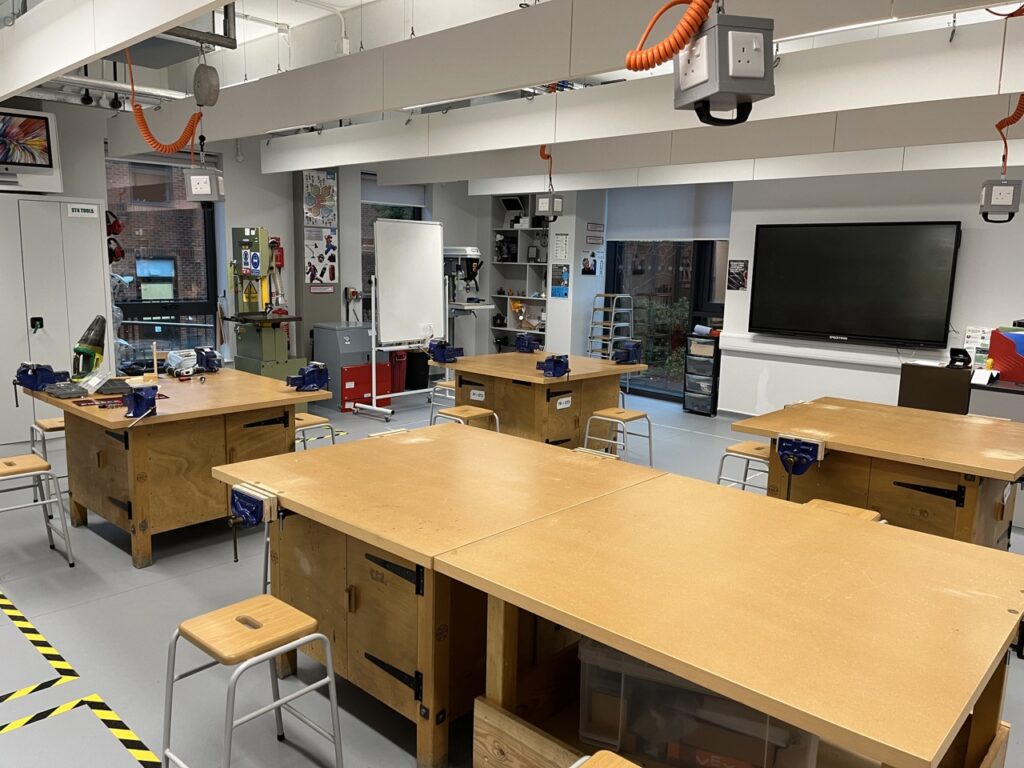 St Helens School woodwork classroom