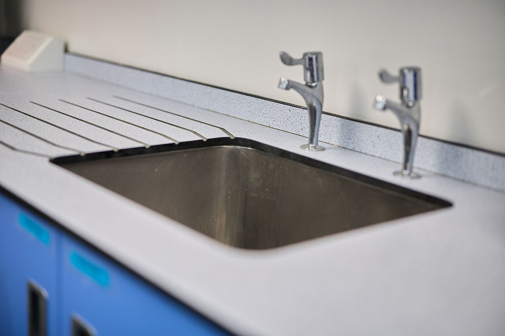 Trespa worktops food tech room at The Chantry School