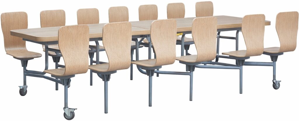 Movable school dining table