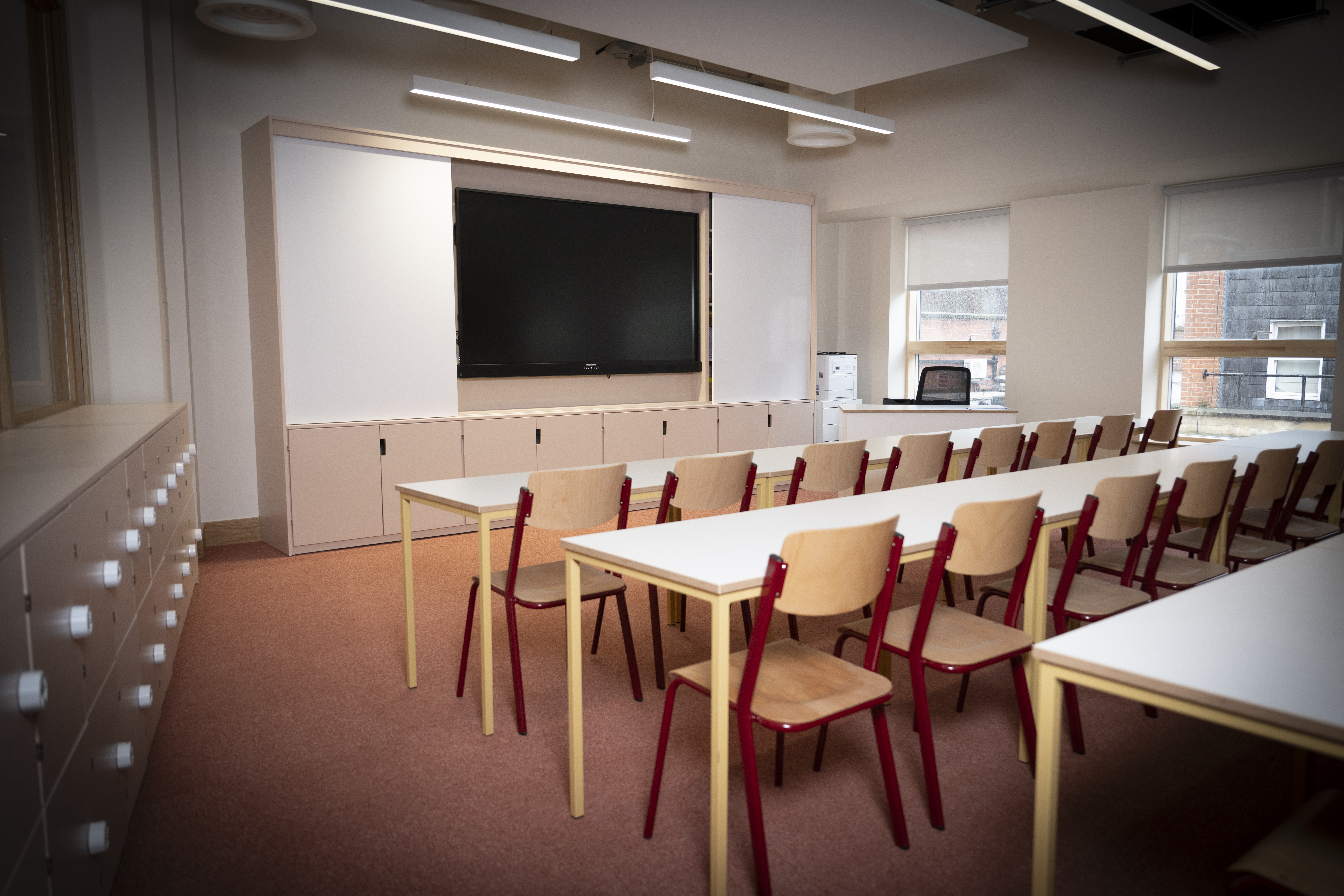 Classroom with teaching wall